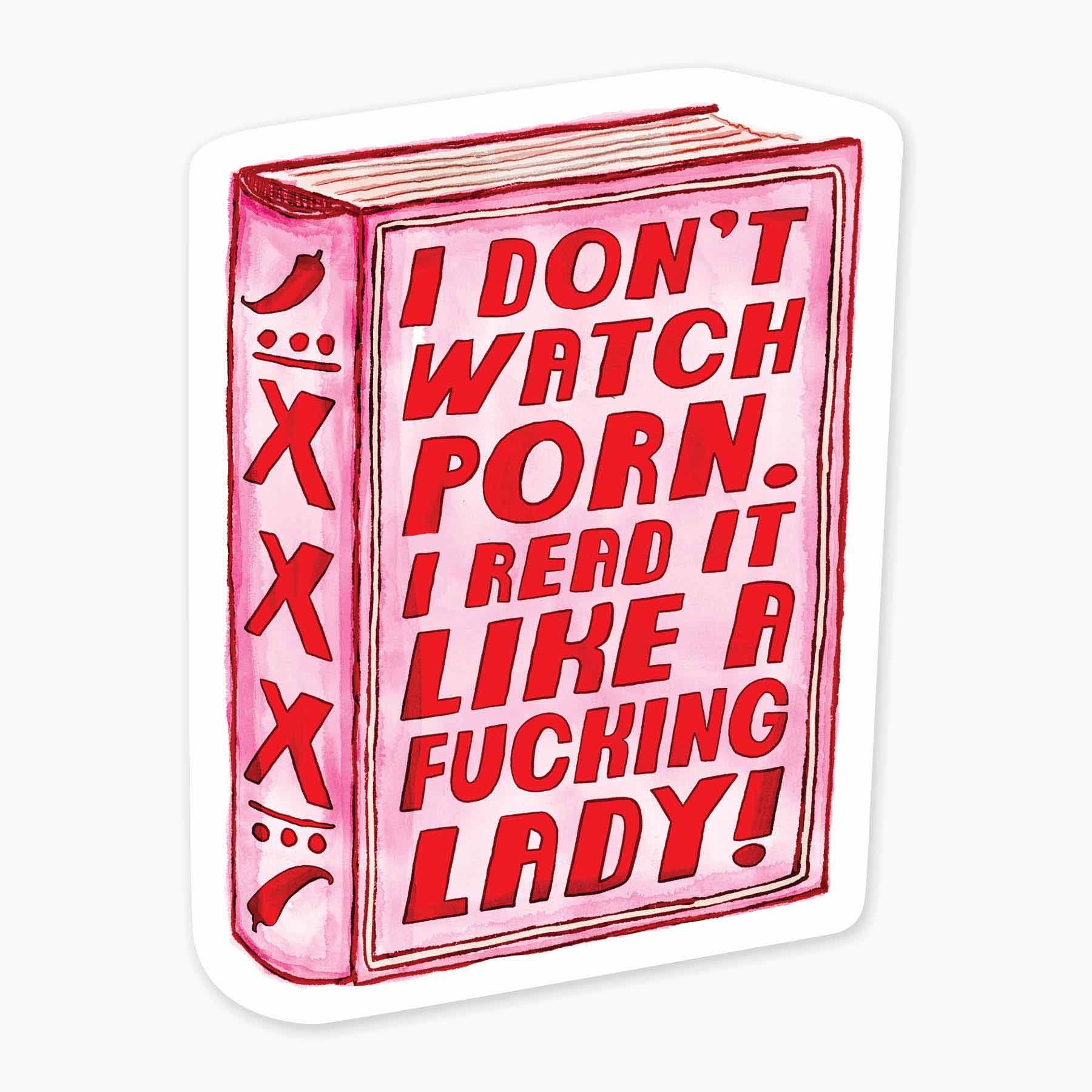 I read porn like a fucking lady sticker - Reading Vinyl Stickers – Nice  Enough Stickers