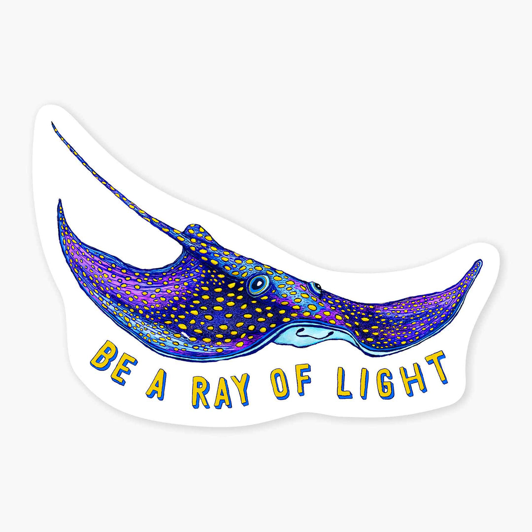 Stingray - Be a Ray of Light - 3" Art Sticker